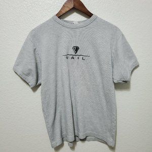 Vintage Vail short sleeve t shirt micro stripe gray